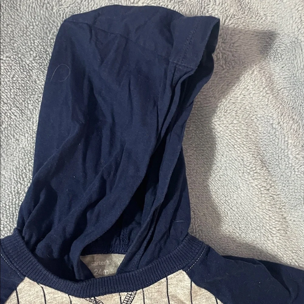 Carter's Baby Boy Hooded Romper Size 24 Month